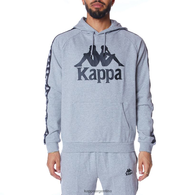 Kappa hombres sudadera con capucha 222 banda hurtado 2 gris md mel negro 2FJJXV45
