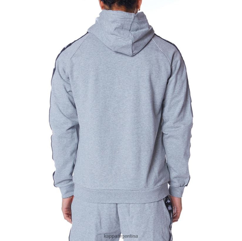 Kappa hombres sudadera con capucha 222 banda hurtado 2 gris md mel negro 2FJJXV45