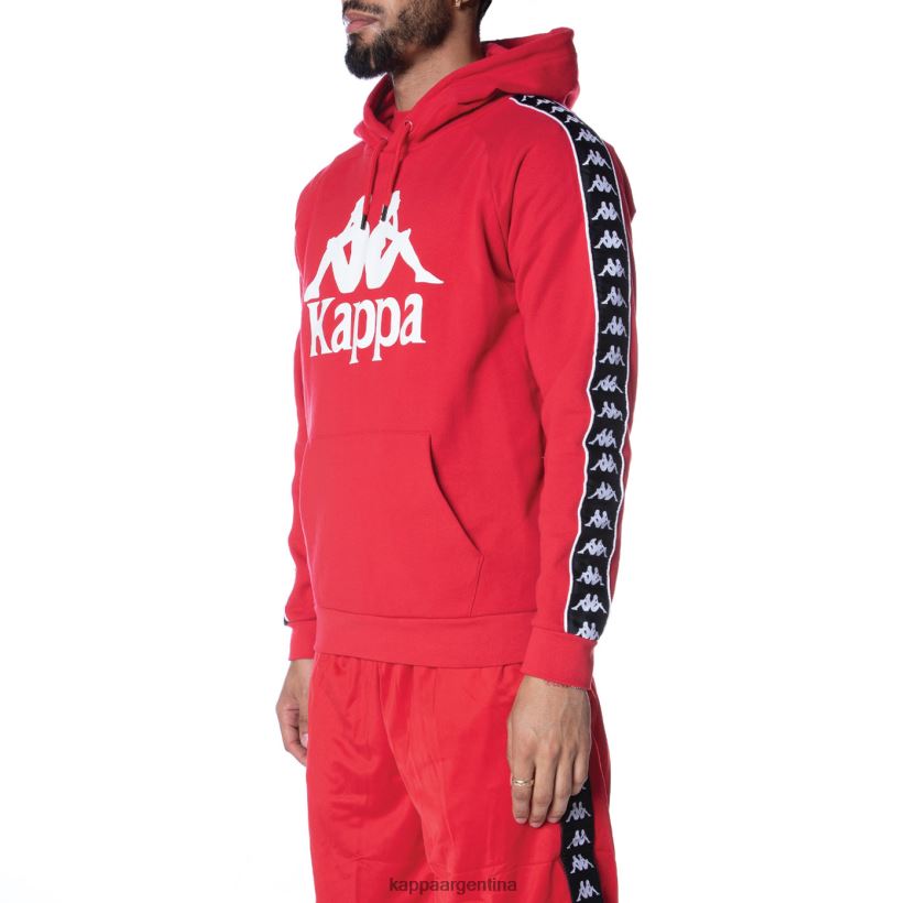 Kappa hombres sudadera con capucha 222 banda hurtado 2 negro rojo 2FJJXV44