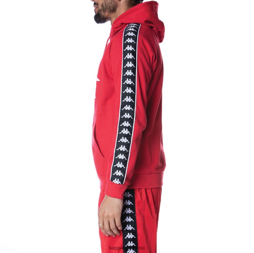 Kappa hombres sudadera con capucha 222 banda hurtado 2 negro rojo 2FJJXV44
