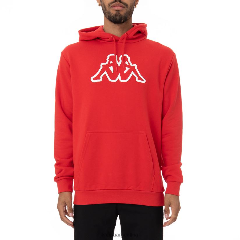 Kappa hombres sudadera con capucha y logo zavrok coral rojo 2FJJXV46