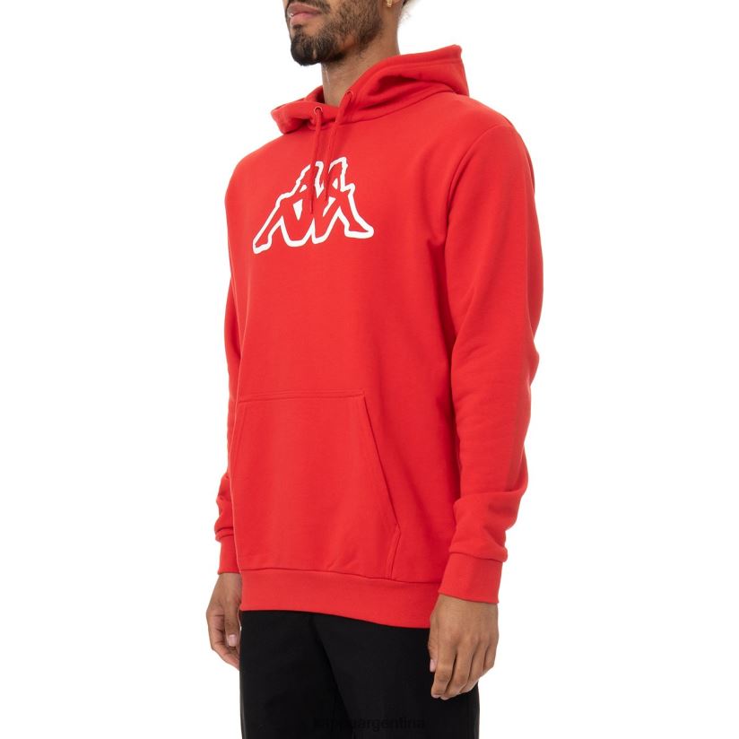Kappa hombres sudadera con capucha y logo zavrok coral rojo 2FJJXV46