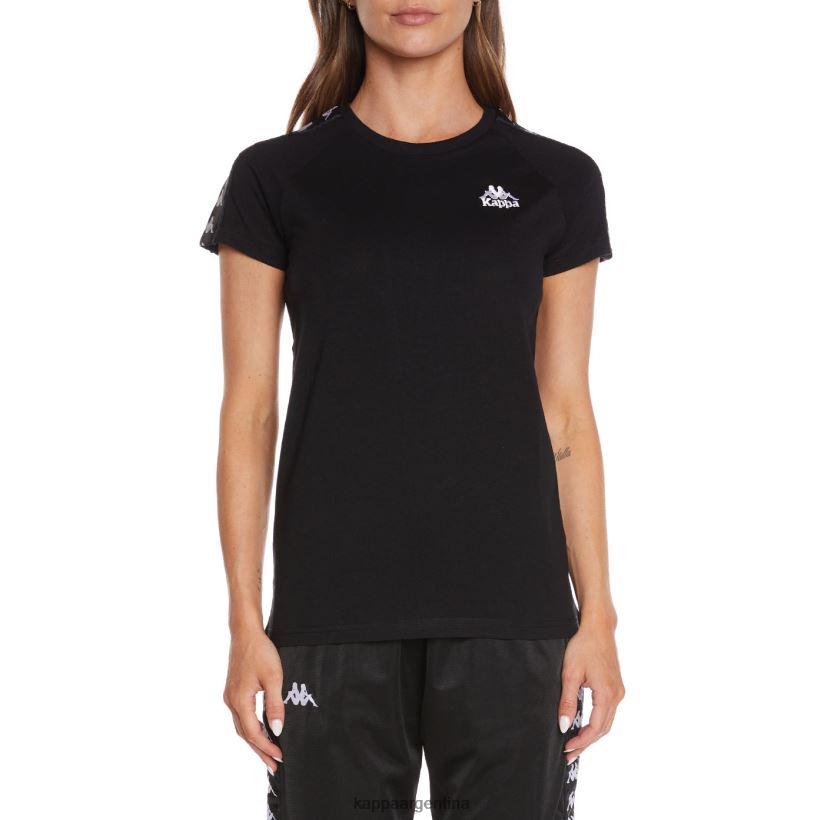 Kappa mujer camiseta 222 banda apan negro 2FJJXV384