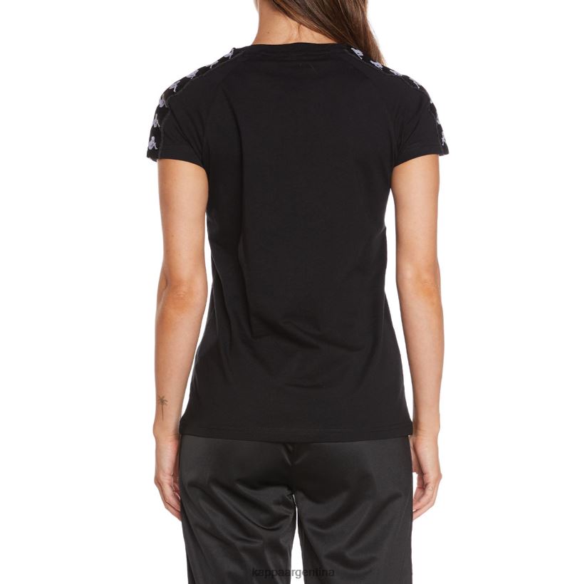 Kappa mujer camiseta 222 banda apan negro 2FJJXV384