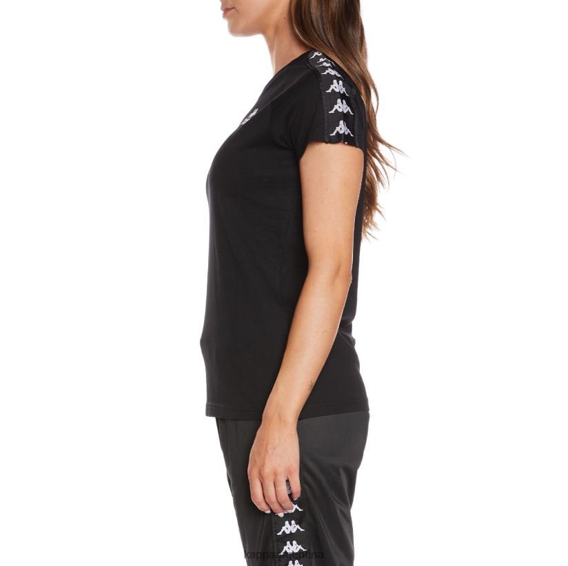 Kappa mujer camiseta 222 banda apan negro 2FJJXV384
