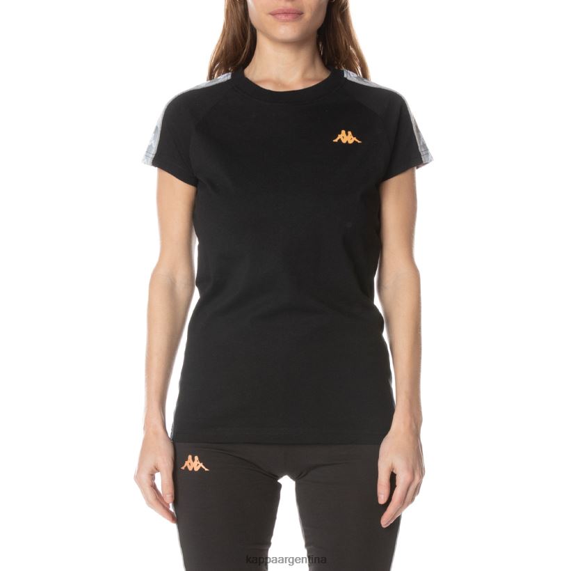Kappa mujer camiseta 222 banda gapan negro azabache 2FJJXV380
