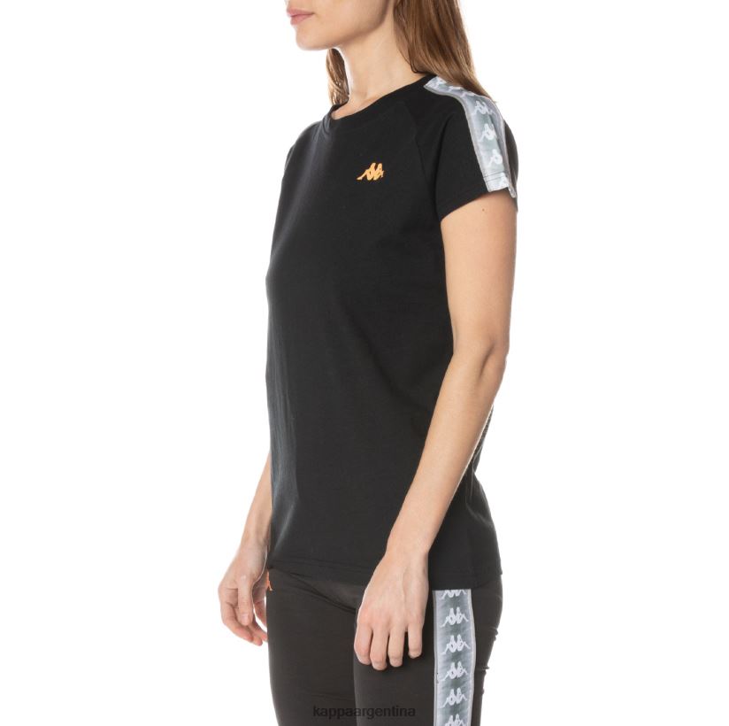 Kappa mujer camiseta 222 banda gapan negro azabache 2FJJXV380