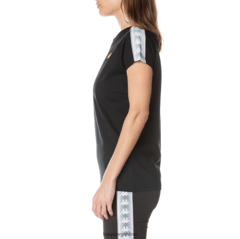Kappa mujer camiseta 222 banda gapan negro azabache 2FJJXV380
