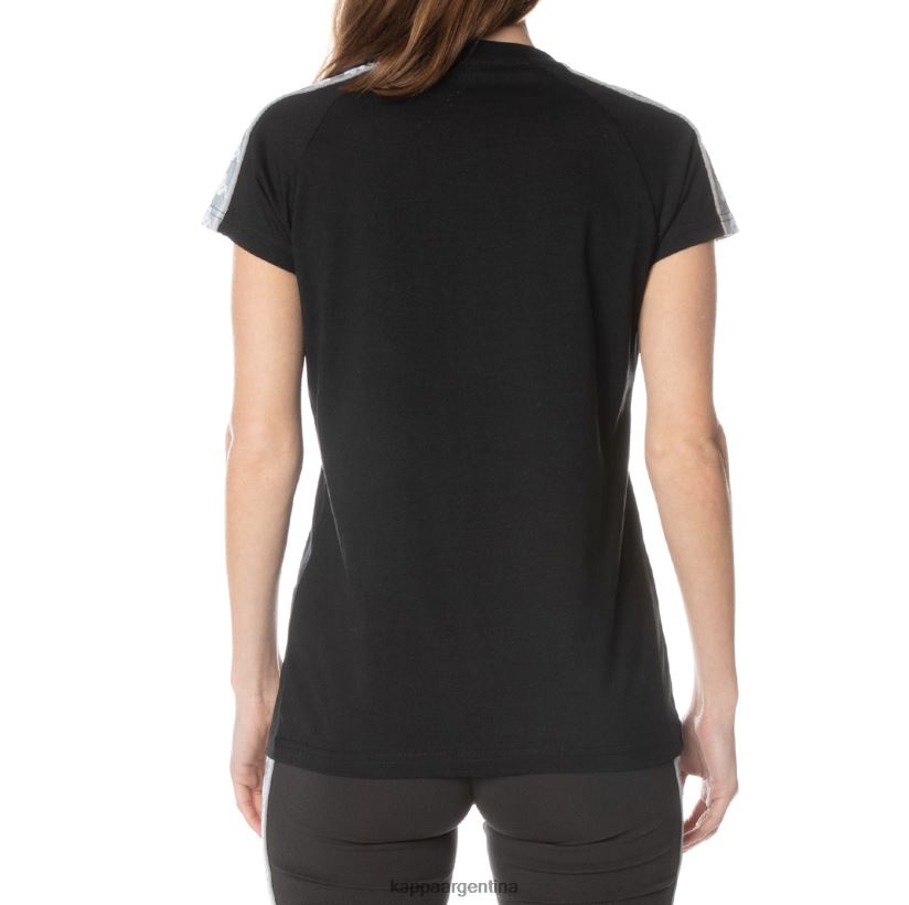 Kappa mujer camiseta 222 banda gapan negro azabache 2FJJXV380