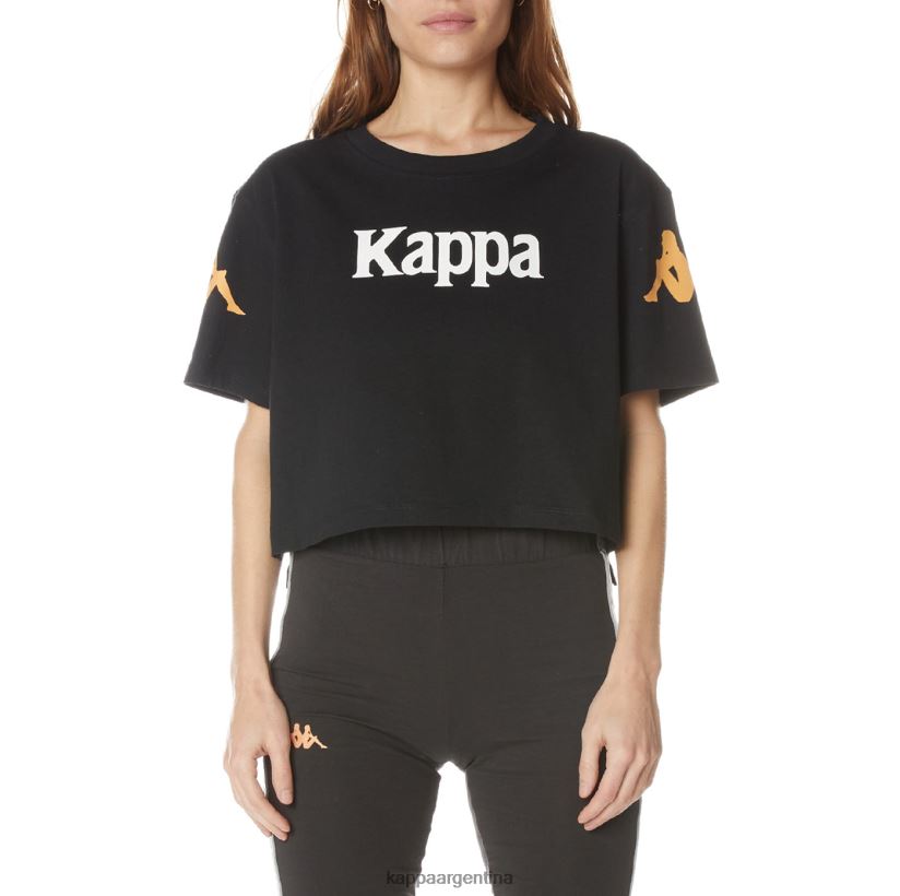 Kappa mujer camiseta autentica de leche negro azabache 2FJJXV382