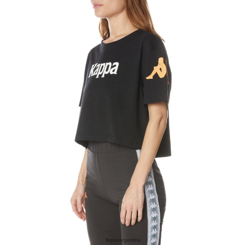 Kappa mujer camiseta autentica de leche negro azabache 2FJJXV382