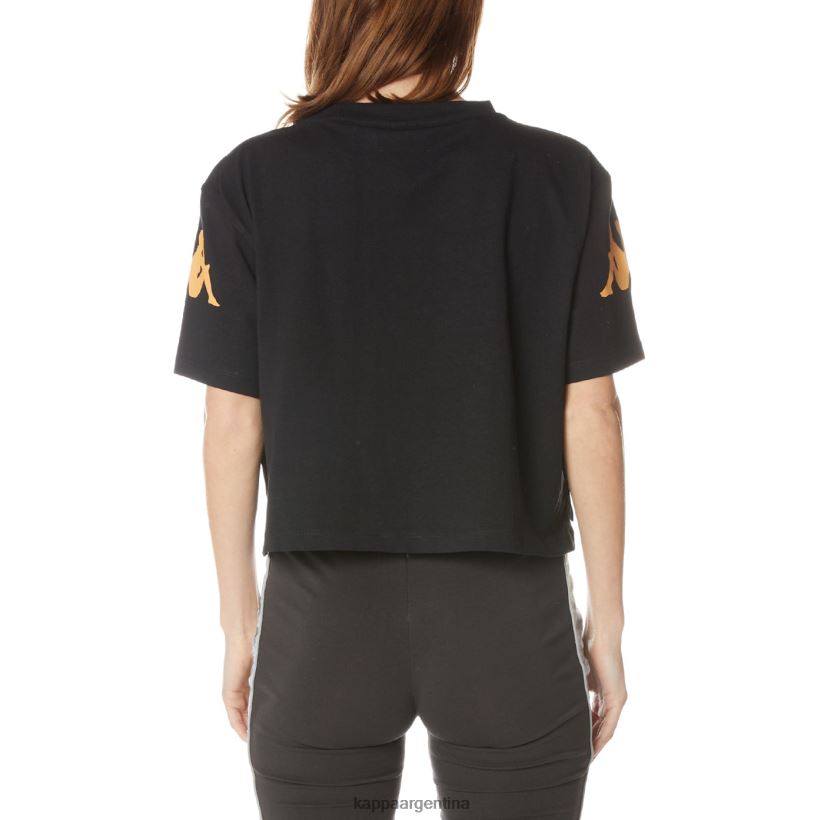 Kappa mujer camiseta autentica de leche negro azabache 2FJJXV382