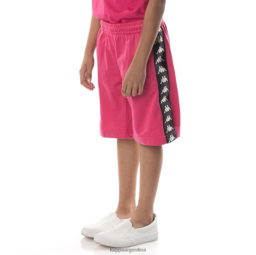 Kappa niños pantalones cortos 222 banda Treadwellz para niños rosa negro 2FJJXV807