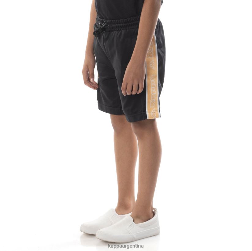 Kappa niños pantalones cortos aedi 2 con cinta del logo para niños humo negro naranja 2FJJXV793