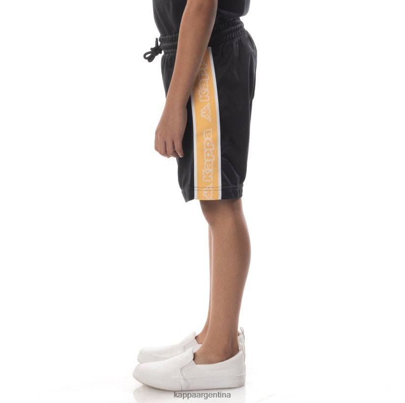 Kappa niños pantalones cortos aedi 2 con cinta del logo para niños humo negro naranja 2FJJXV793