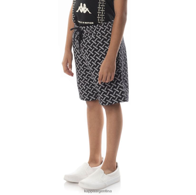 Kappa niños pantalones cortos plimmo auténticos para niños arena de humo negro 2FJJXV796