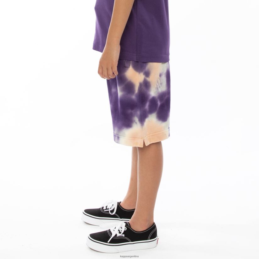 Kappa niños pantalones cortos teñidos anudados cyntu auténticos para niños crema brandy violeta tie-dye 2FJJXV817