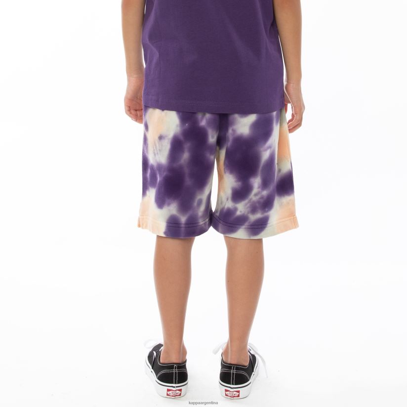 Kappa niños pantalones cortos teñidos anudados cyntu auténticos para niños crema brandy violeta tie-dye 2FJJXV817