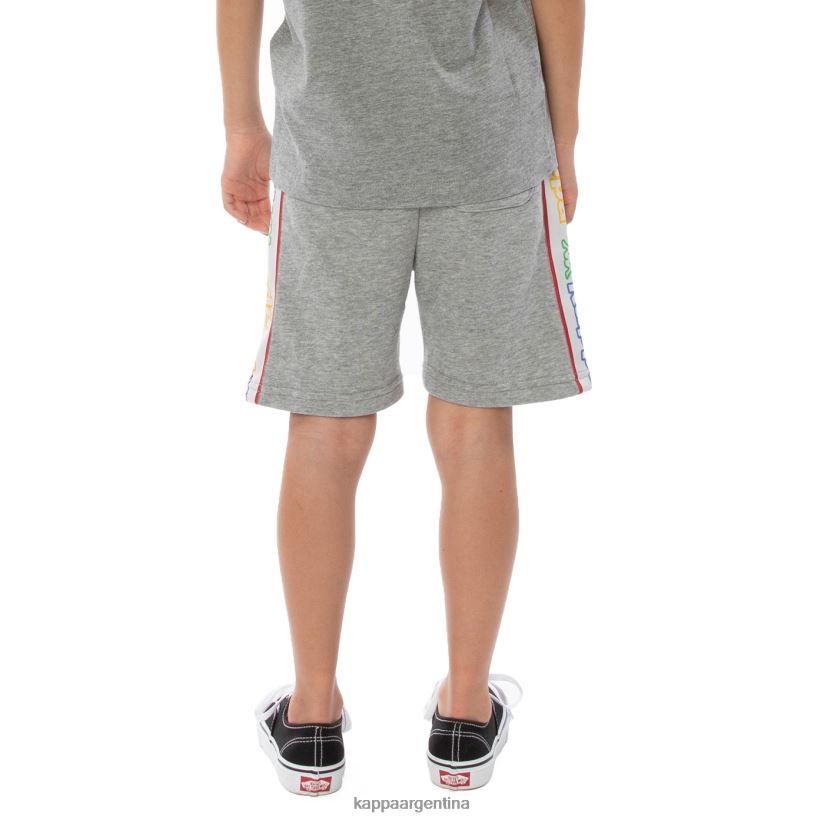 Kappa niños shorts asved con cinta del logo para niños roca blanca gris 2FJJXV816