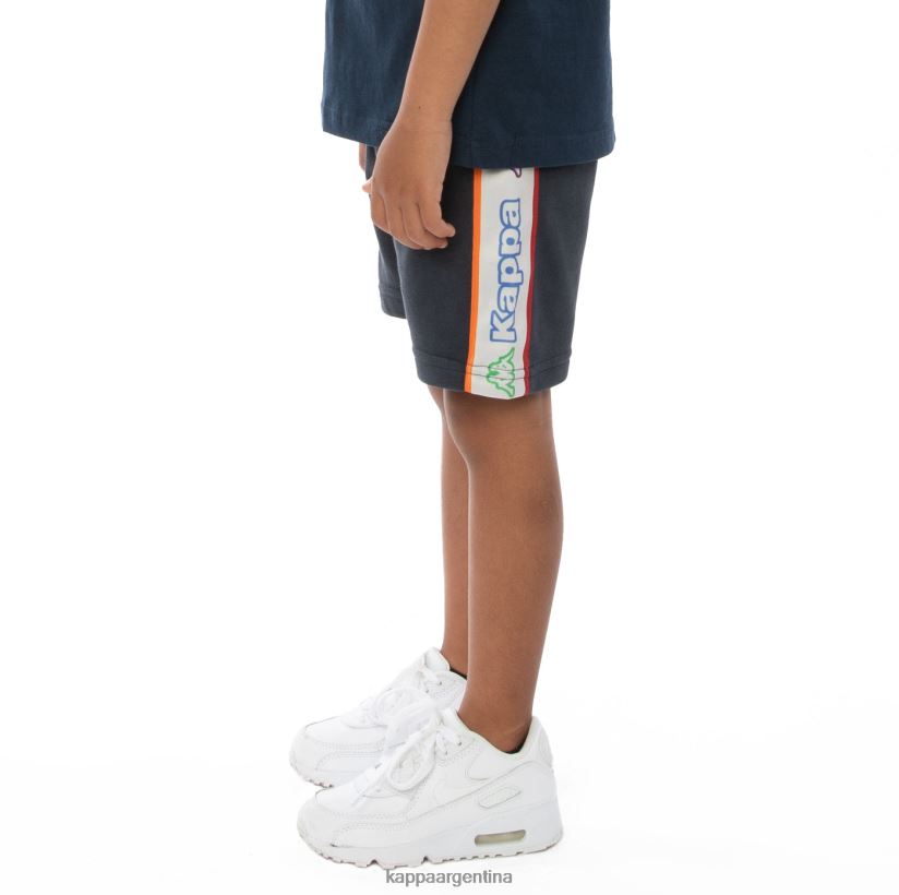 Kappa niños shorts asved con cinta del logo para niños roca blanca gris 2FJJXV816