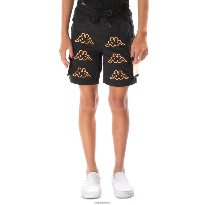 Kappa niños shorts cargo esso con cinta del logo para niños humo negro naranja 2FJJXV792