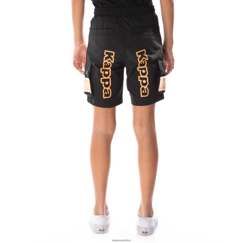 Kappa niños shorts cargo esso con cinta del logo para niños humo negro naranja 2FJJXV792