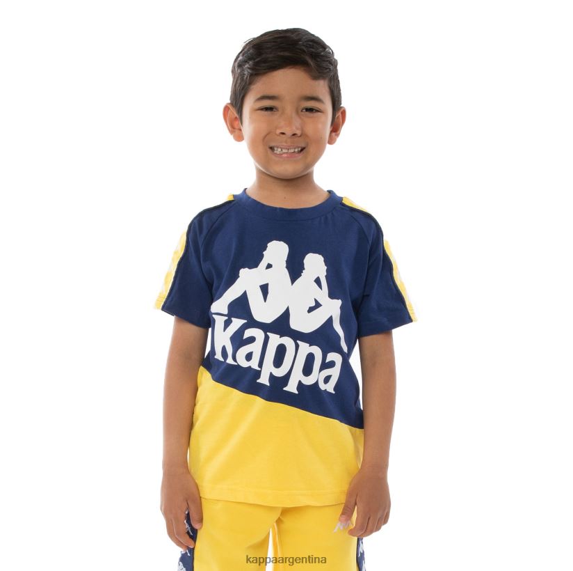 Kappa niños camiseta 222 banda baldwin niño naranja azul real 2FJJXV785