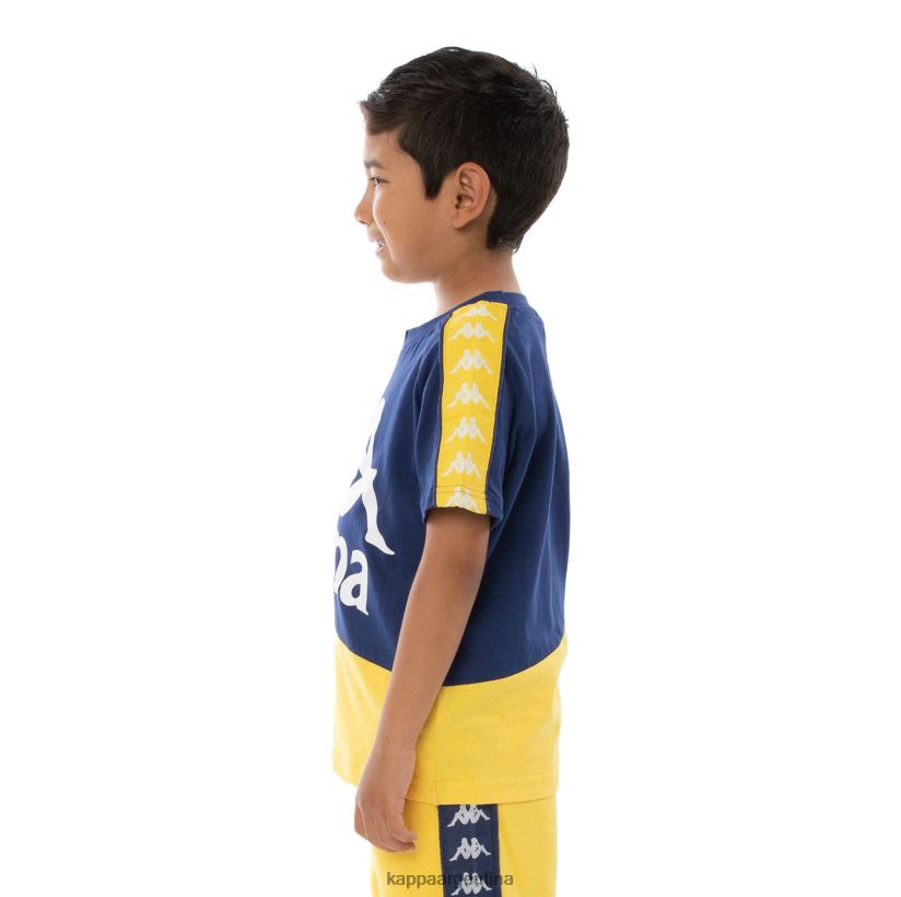 Kappa niños camiseta 222 banda baldwin niño naranja azul real 2FJJXV785