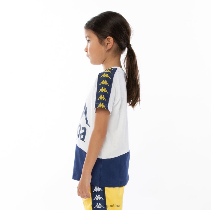 Kappa niños camiseta 222 banda baldwin niño naranja azul real 2FJJXV785