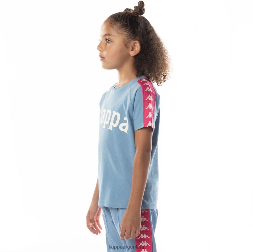 Kappa niños camiseta 222 banda balima niño rosa azul claro 2FJJXV696