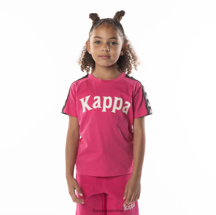 Kappa niños camiseta 222 banda balima niño rosa negro 2FJJXV697