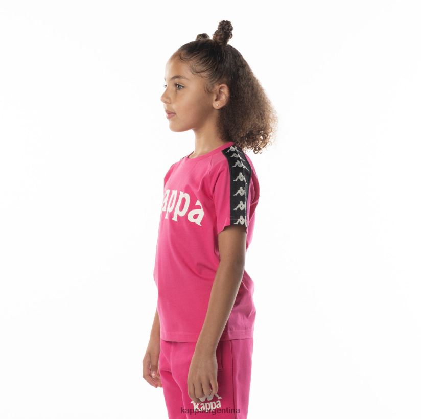 Kappa niños camiseta 222 banda balima niño rosa negro 2FJJXV697