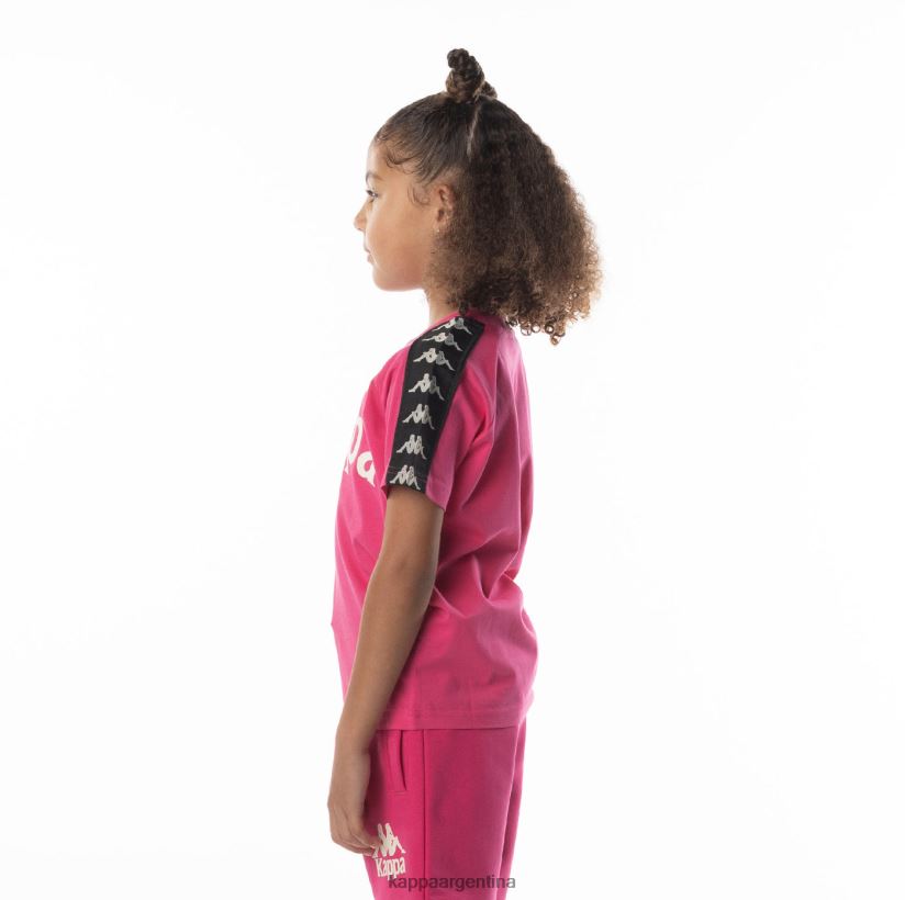Kappa niños camiseta 222 banda balima niño rosa negro 2FJJXV697