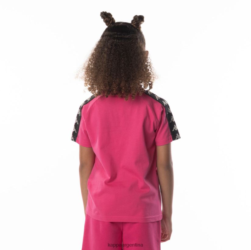 Kappa niños camiseta 222 banda balima niño rosa negro 2FJJXV697
