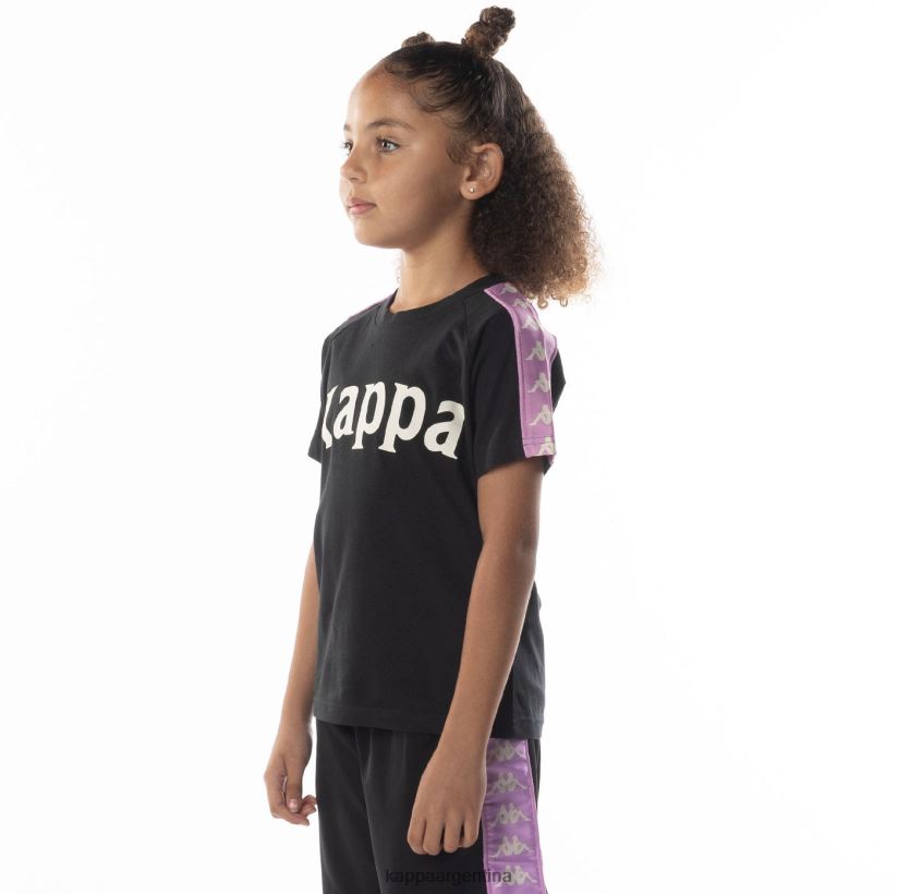 Kappa niños camiseta 222 banda balima niño violeta humo negro 2FJJXV698
