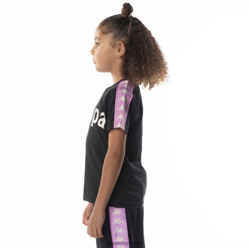 Kappa niños camiseta 222 banda balima niño violeta humo negro 2FJJXV698