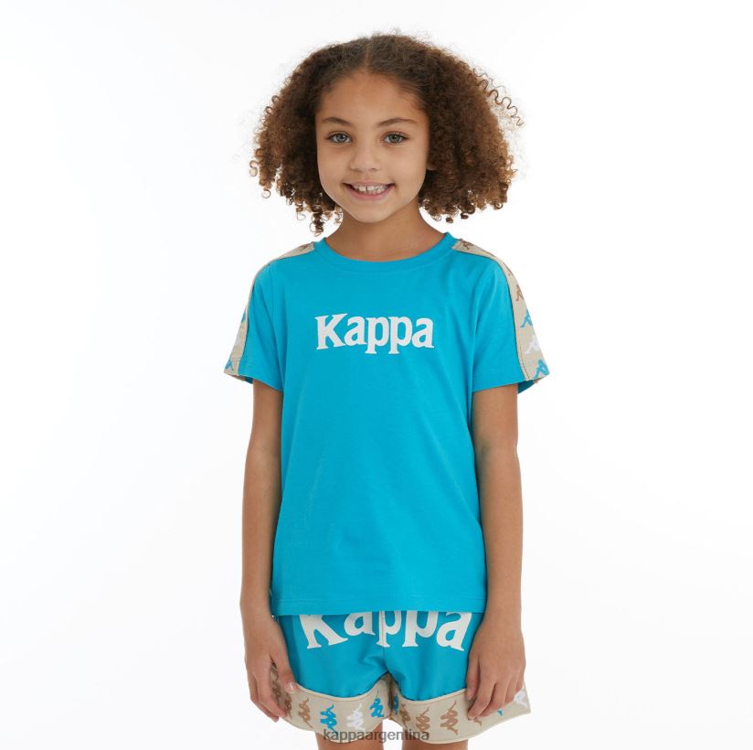 Kappa niños camiseta 222 banda deto 2 niños aguamarina oscura 2FJJXV730