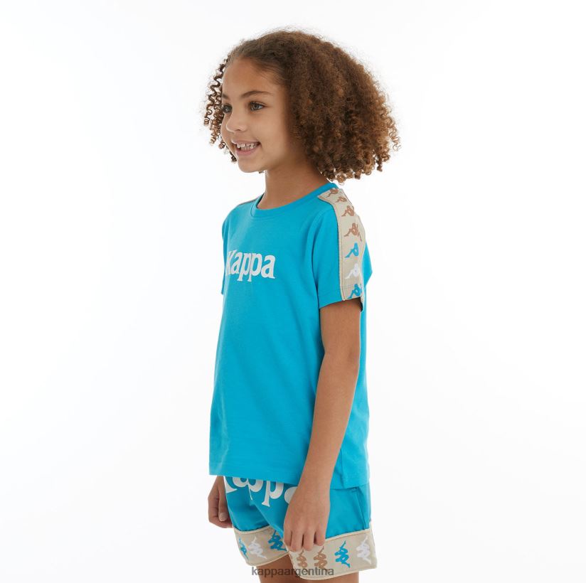 Kappa niños camiseta 222 banda deto 2 niños aguamarina oscura 2FJJXV730
