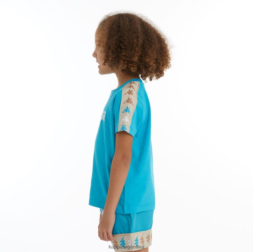 Kappa niños camiseta 222 banda deto 2 niños aguamarina oscura 2FJJXV730