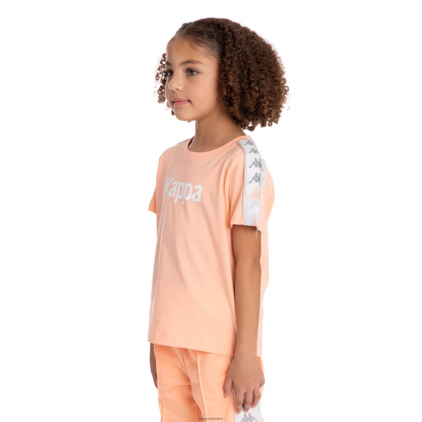 Kappa niños camiseta 222 banda deto 2 niños durazno 2FJJXV731