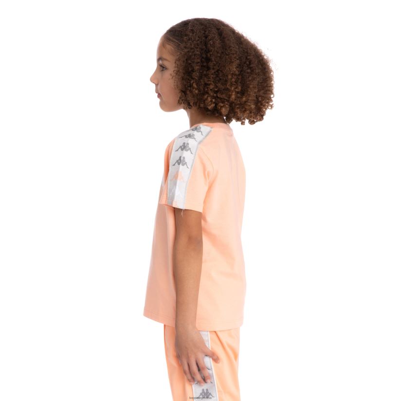 Kappa niños camiseta 222 banda deto 2 niños durazno 2FJJXV731