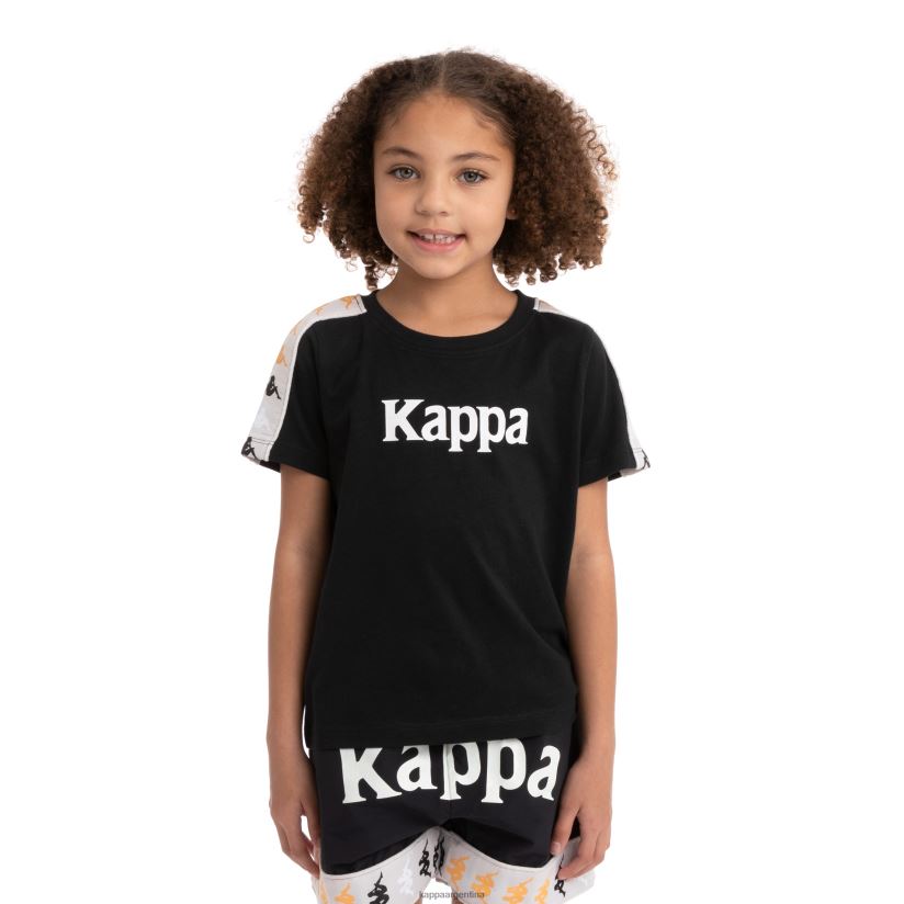 Kappa niños camiseta 222 banda deto 2 niños humo negro 2FJJXV733