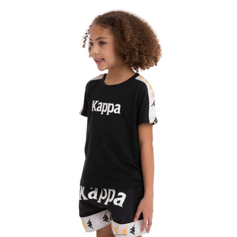 Kappa niños camiseta 222 banda deto 2 niños humo negro 2FJJXV733