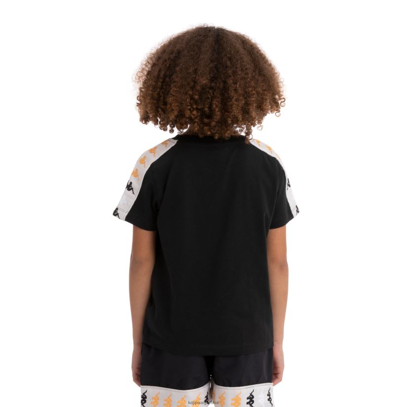 Kappa niños camiseta 222 banda deto 2 niños humo negro 2FJJXV733