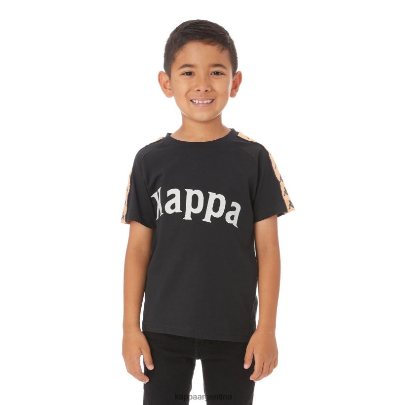 Kappa niños camiseta 222 banda deto niño negro 2FJJXV779