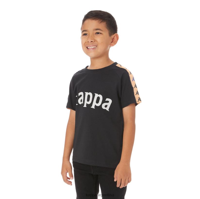 Kappa niños camiseta 222 banda deto niño negro 2FJJXV779