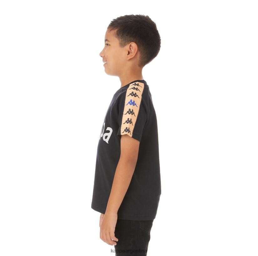 Kappa niños camiseta 222 banda deto niño negro 2FJJXV779