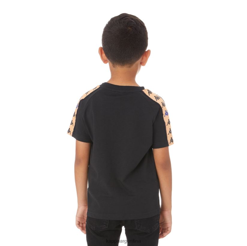 Kappa niños camiseta 222 banda deto niño negro 2FJJXV779