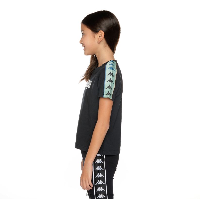 Kappa niños camiseta 222 banda mars niño salvia humo negro 2FJJXV660