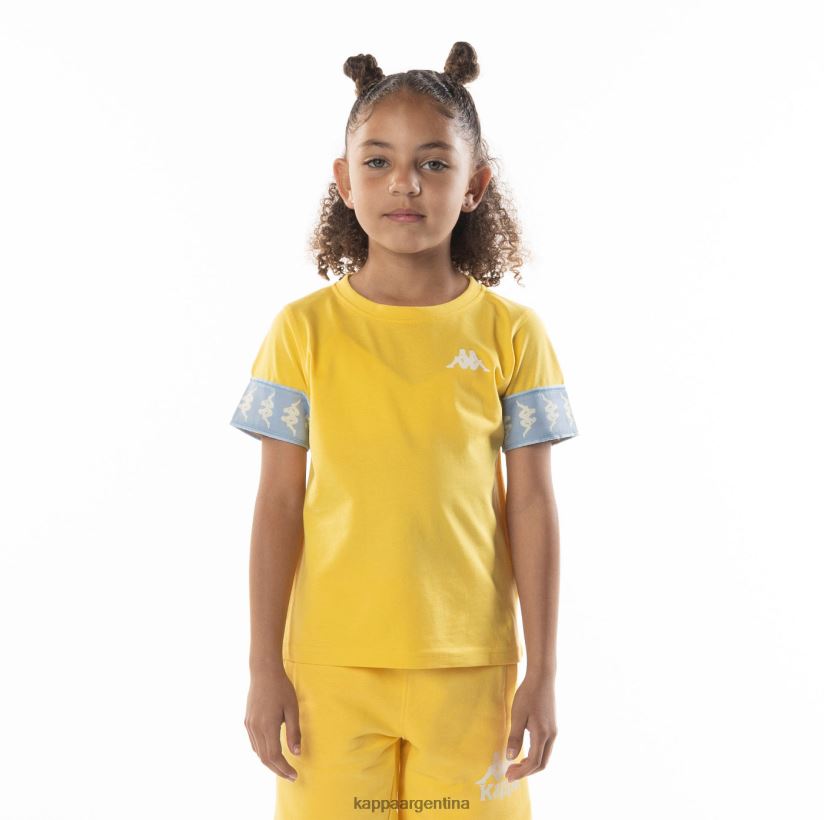 Kappa niños camiseta 222 banda niji 2 para niños amarillo azul claro 2FJJXV699